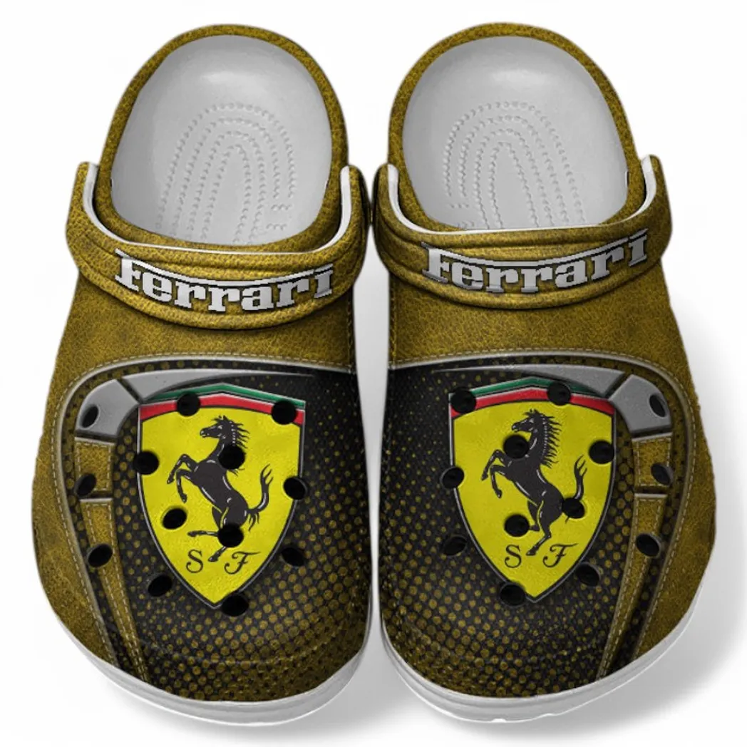 Ferrari Crocs Sandals For Men Women, Gift For Ferrari Fan CAR177031425577 - Yellow