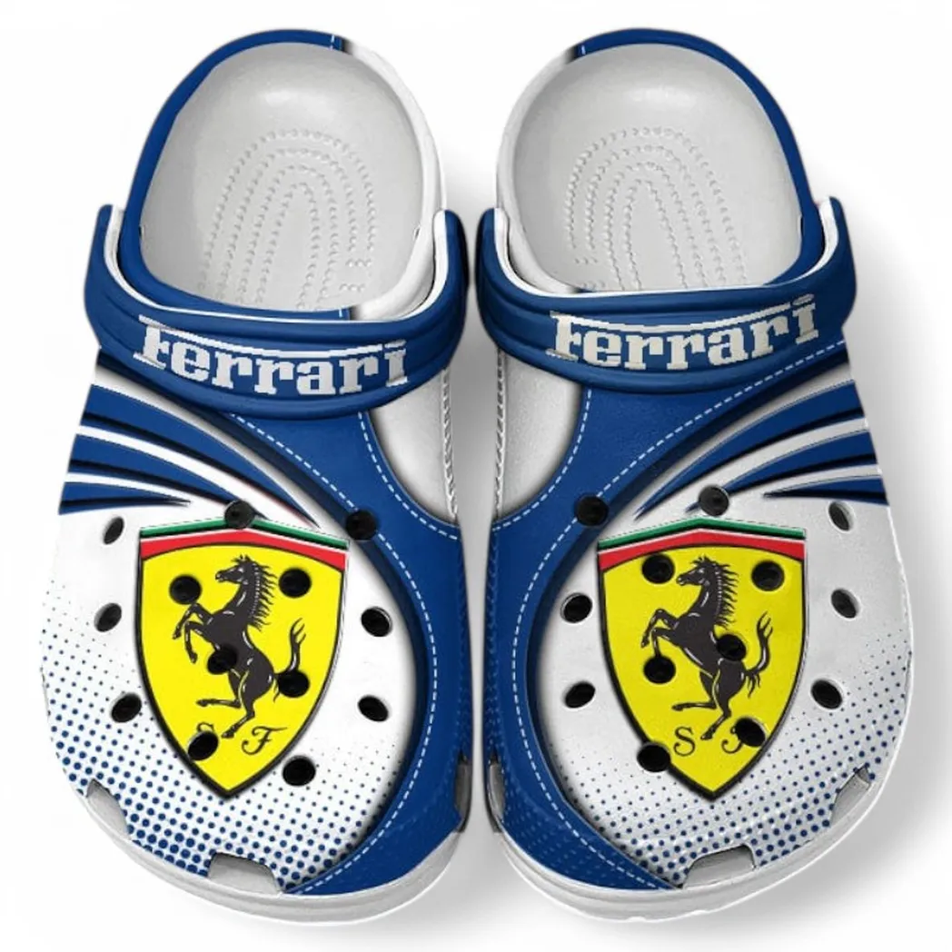 Ferrari Crocs Sandals For Men Women, Gift For Ferrari Fan CAR181031525689 - Blue