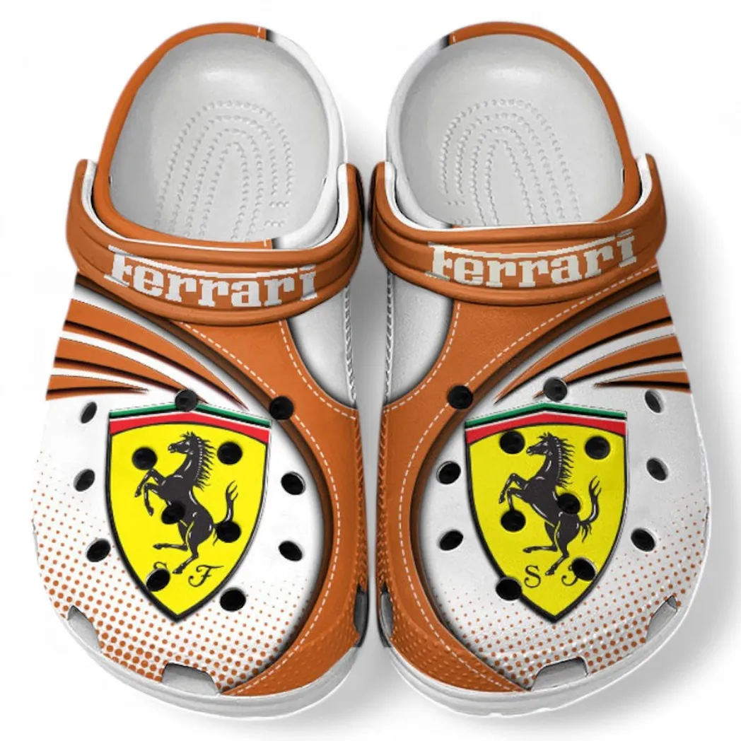Ferrari Crocs Sandals For Men Women, Gift For Ferrari Fan CAR181031525689 - Orange