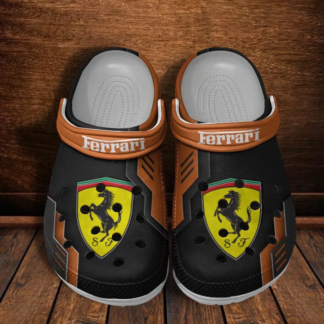 ferrari crocs shoes clogs men women gift for ferrari fan car185031525258 orange ufbmf
