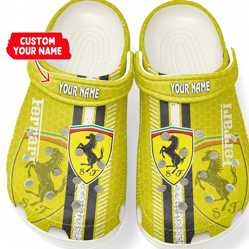ferrari crocs shoes gift for ferrari lovers birthday gift for husband boyfriend car82022025589 white ncpoh