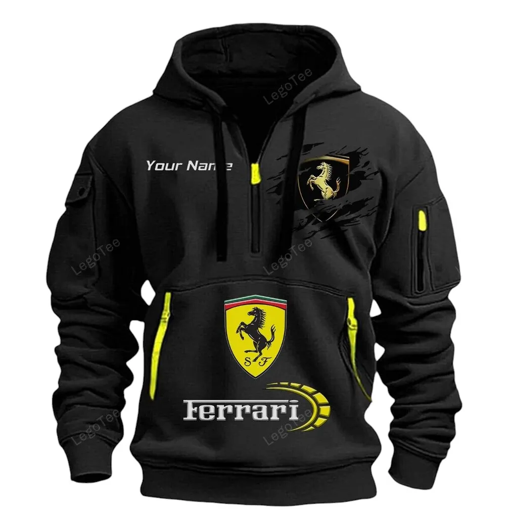 ferrari half zip hoodie car113021425802 best gift for him husband boyfriend black 5lnan