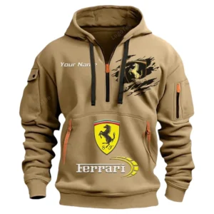 ferrari half zip hoodie car113021425802 best gift for him husband boyfriend khaki ufc4m