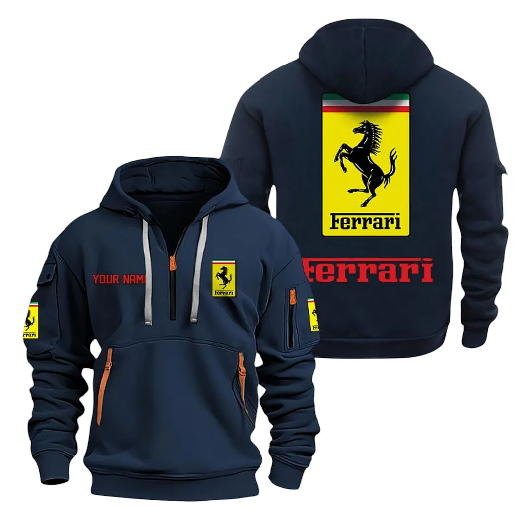 ferrari half zip hoodie for men gift for ferrari lovers car20022125671 navy