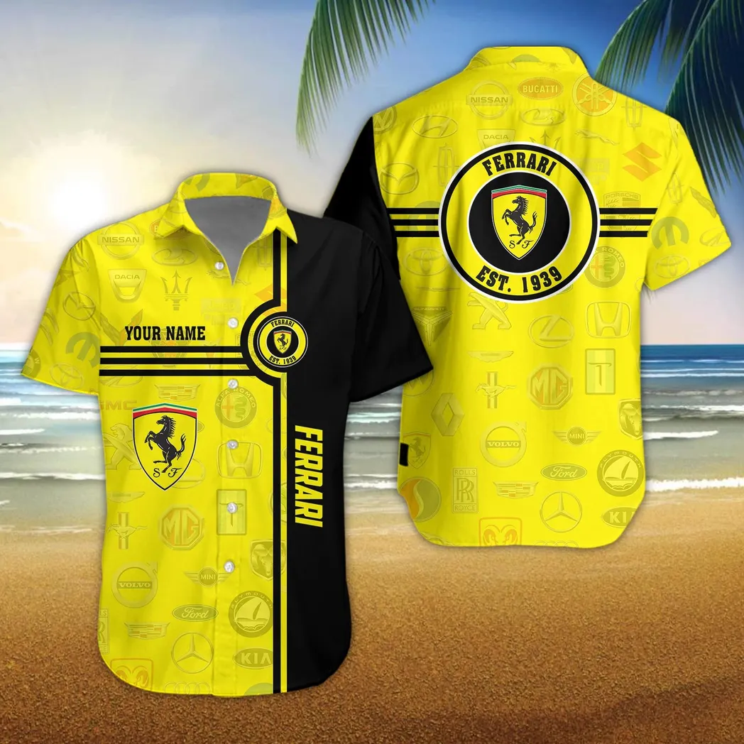 ferrari hawaiian shirt for men all logo gift for ferrari fan car174022525008