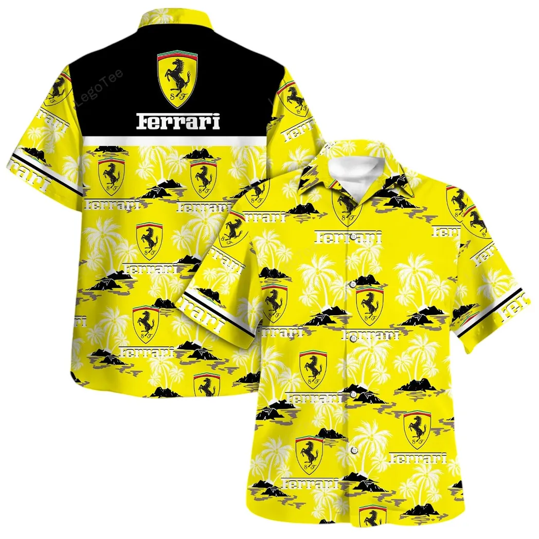 ferrari hawaiian shirt set for men gift for ferrari lovers gift for him husband boyfriend car144021125508 1 h2nc0