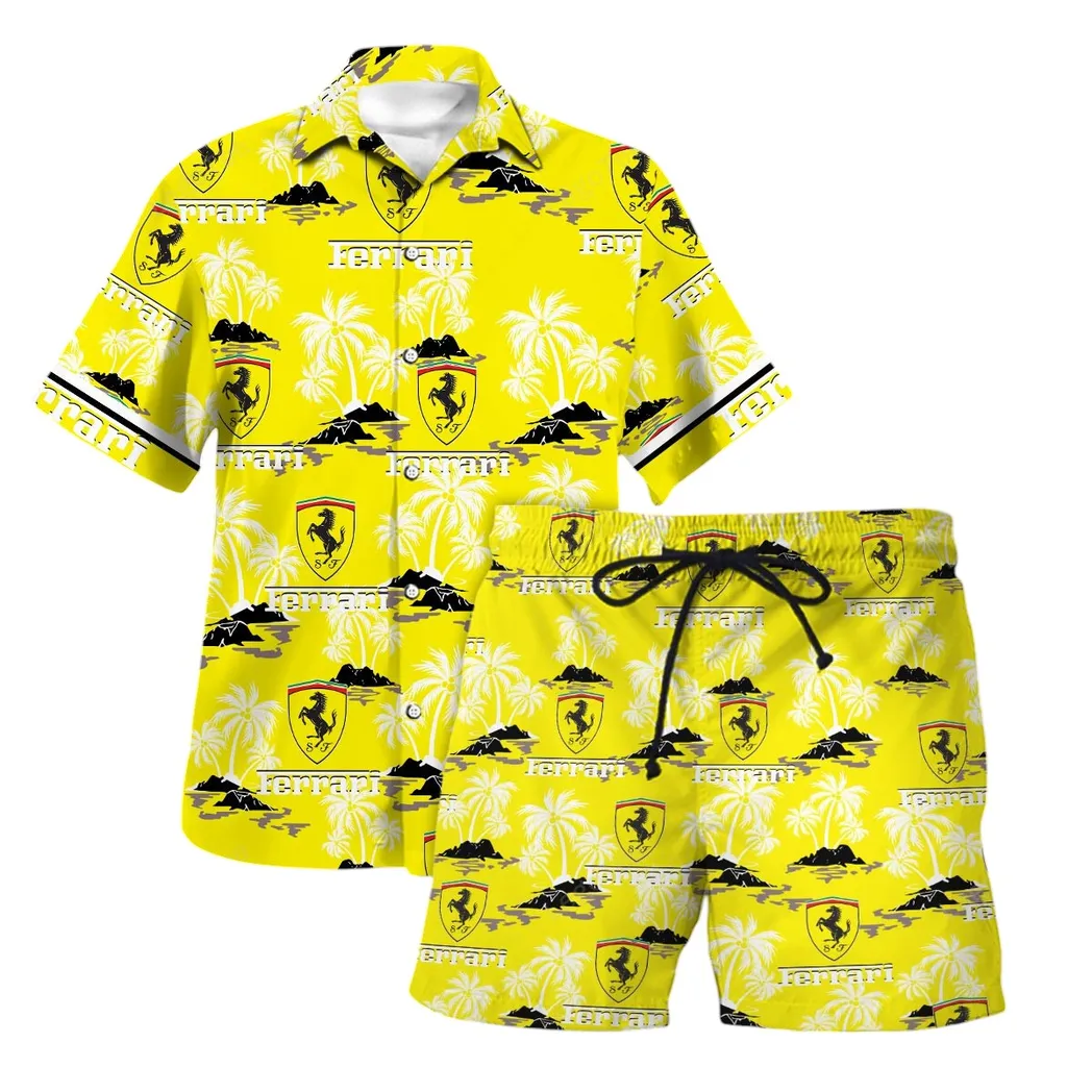 ferrari hawaiian shirt set for men gift for ferrari lovers gift for him husband boyfriend car144021125508 1 ousii