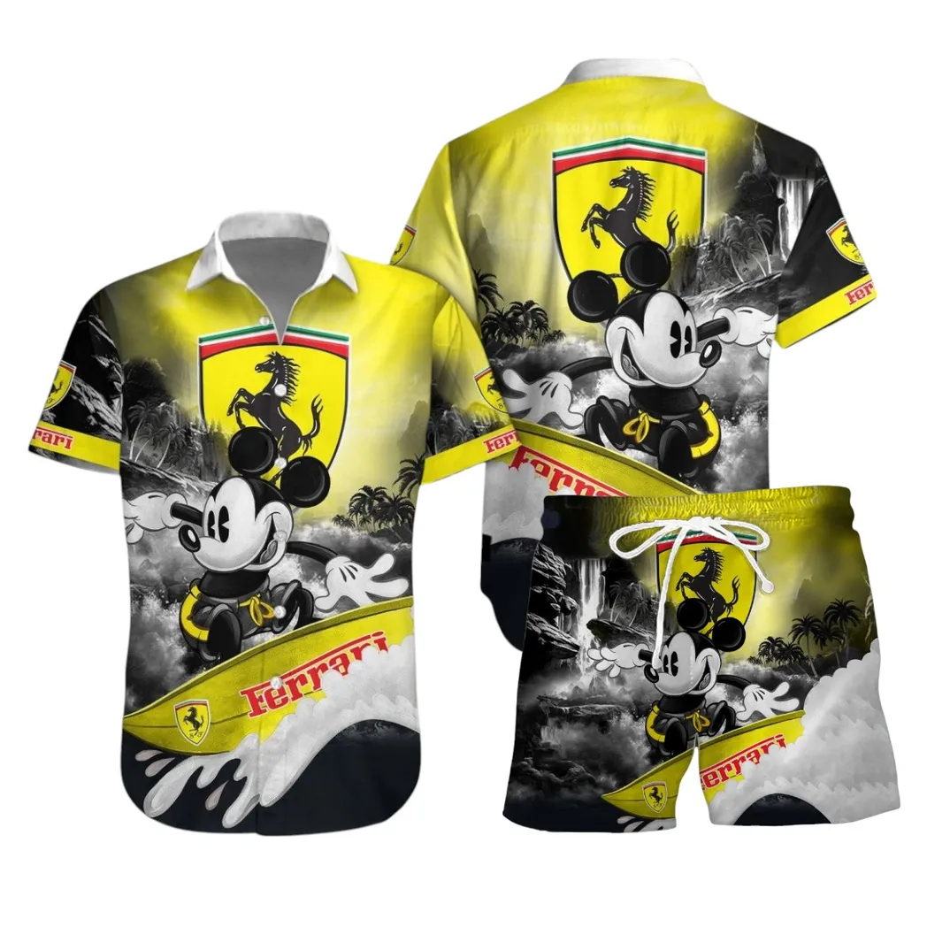 Ferrari Hawaiian Shirt Set, Gift For Ferrari Lovers, Gift For Him, Husband, Boyfriend CAR53030625033
