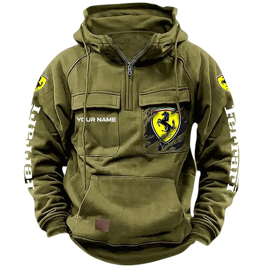 ferrari hoodie tactical quarter zip gift for ferrari lovers car164022425143 army green d2jwg
