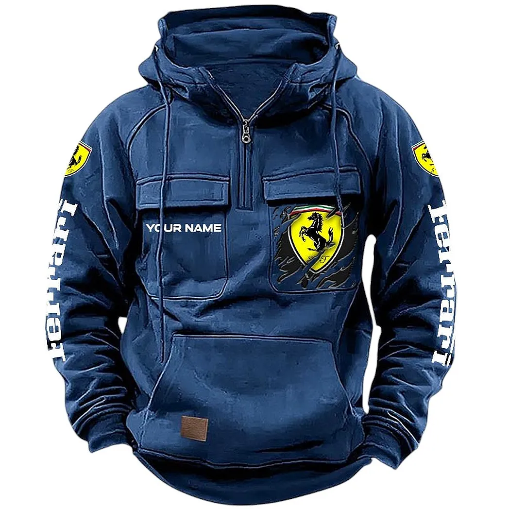 Ferrari Hoodie Tactical Quarter Zip, Gift For Ferrari Lovers CAR164022425143 - Dark Blue