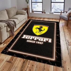 Ferrari Rug, All Over Print Carpet For Ferrari Lovers CAR5202192521 - Brown