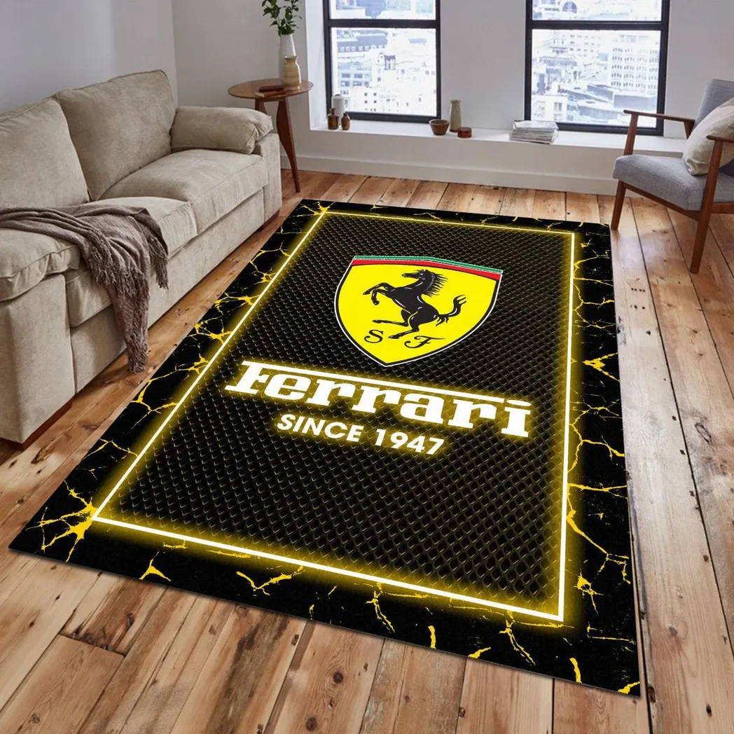ferrari rug gift for ferrari lovers gift for him husband boyfriend car5202192521 yellow bhg2v