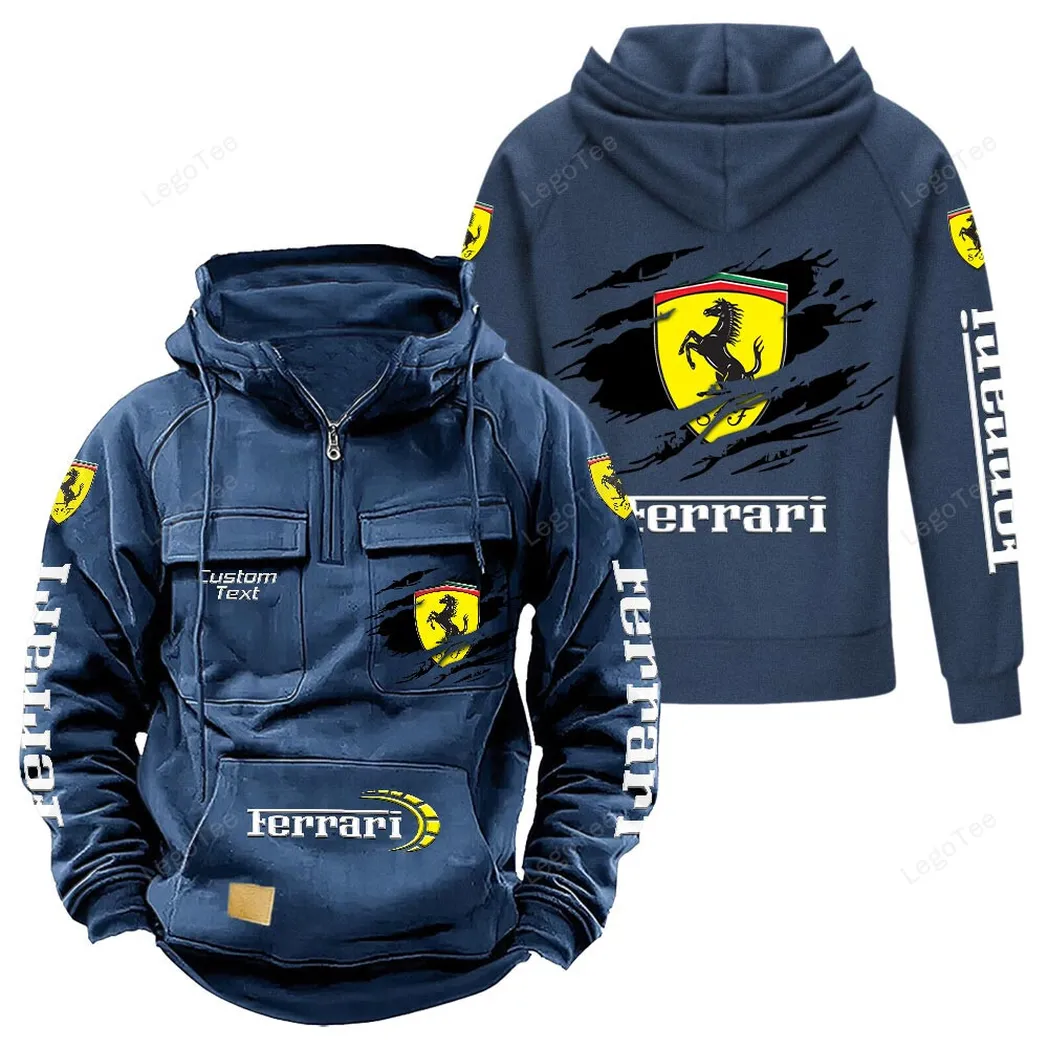 ferrari tactical quarter zip hoodie gift for ferrari lovers gift for him husband boyfriend dark blue car122021425022 3 lowyh