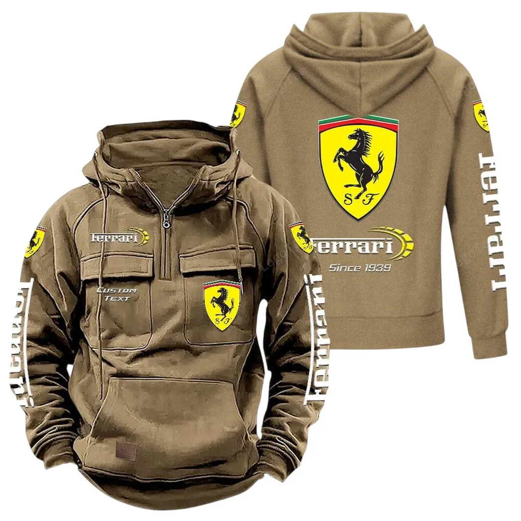 ferrari tactical quarter zip hoodie gift for ferrari lovers gift for him husband boyfriend khaki car96021425683 4 2pkps