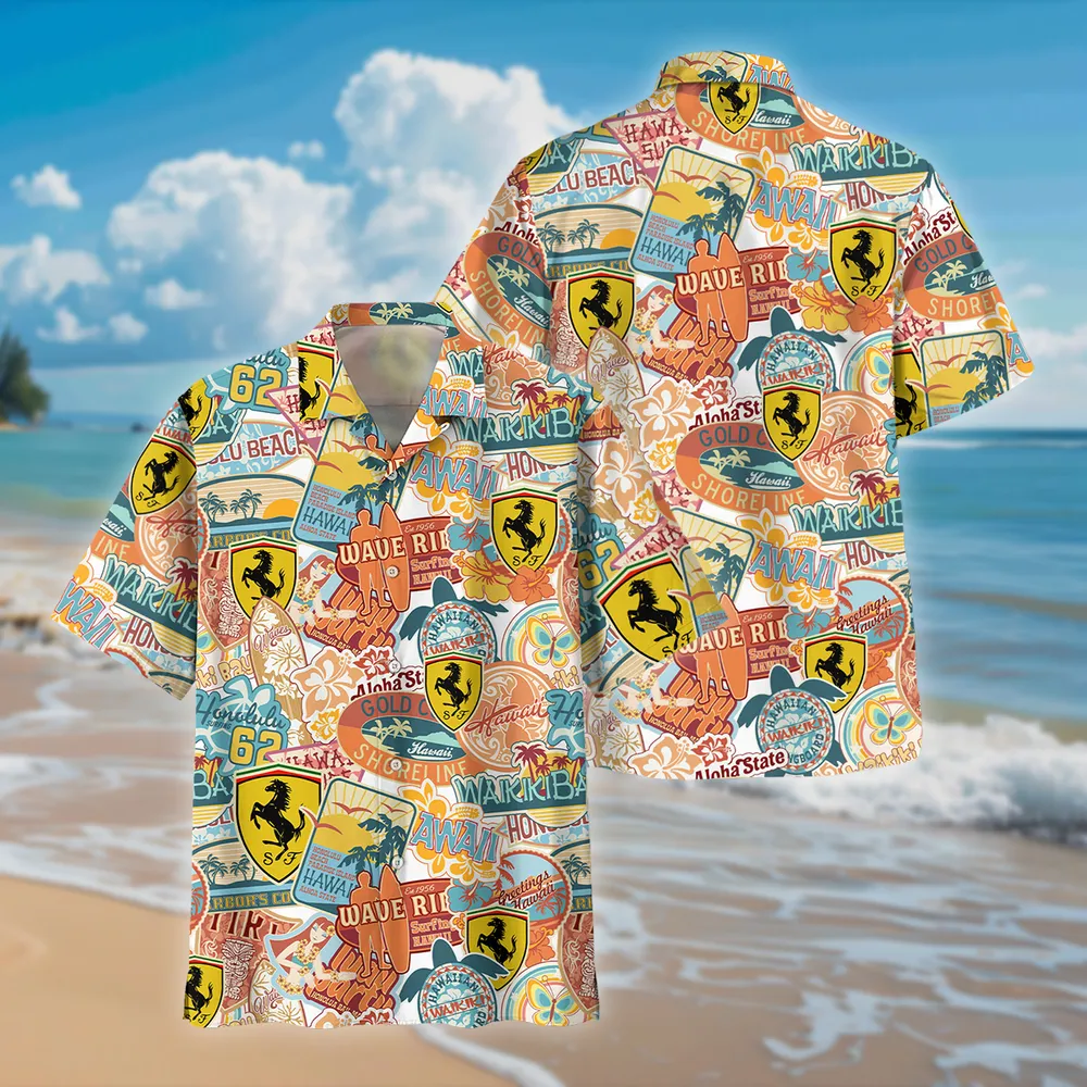 ferrari vintage hawaiian shirts for men gift for ferrari fan car202031225348 czc6h