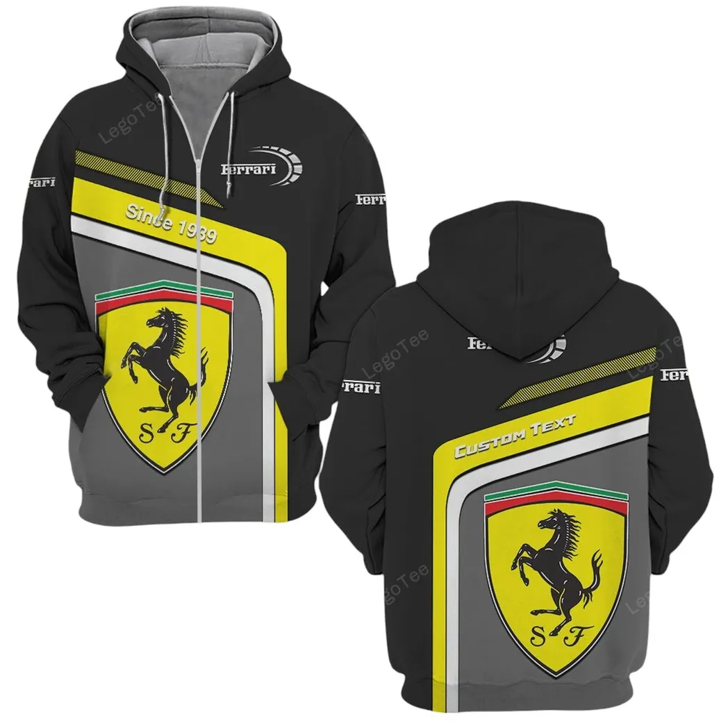 Ferrari Zipper Hoodie, Gift For Ferrari Lovers, Gift For Him, Husband, Boyfriend CAR11103032522