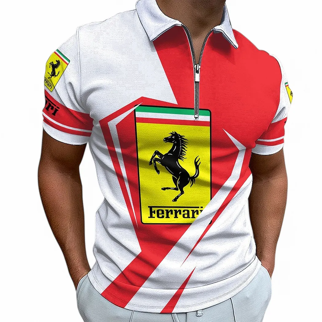 ferrari zipper polo shirt for men gift for ferrari fan car68022125900 ecq7e