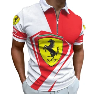 ferrari zipper polo shirt gift for ferrari lovers gift for him husband boyfriend car3202122552 mftic