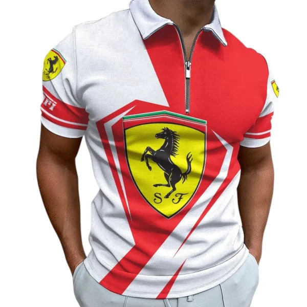 ferrari zipper polo shirt gift for ferrari lovers gift for him husband boyfriend car3202122552 mftic