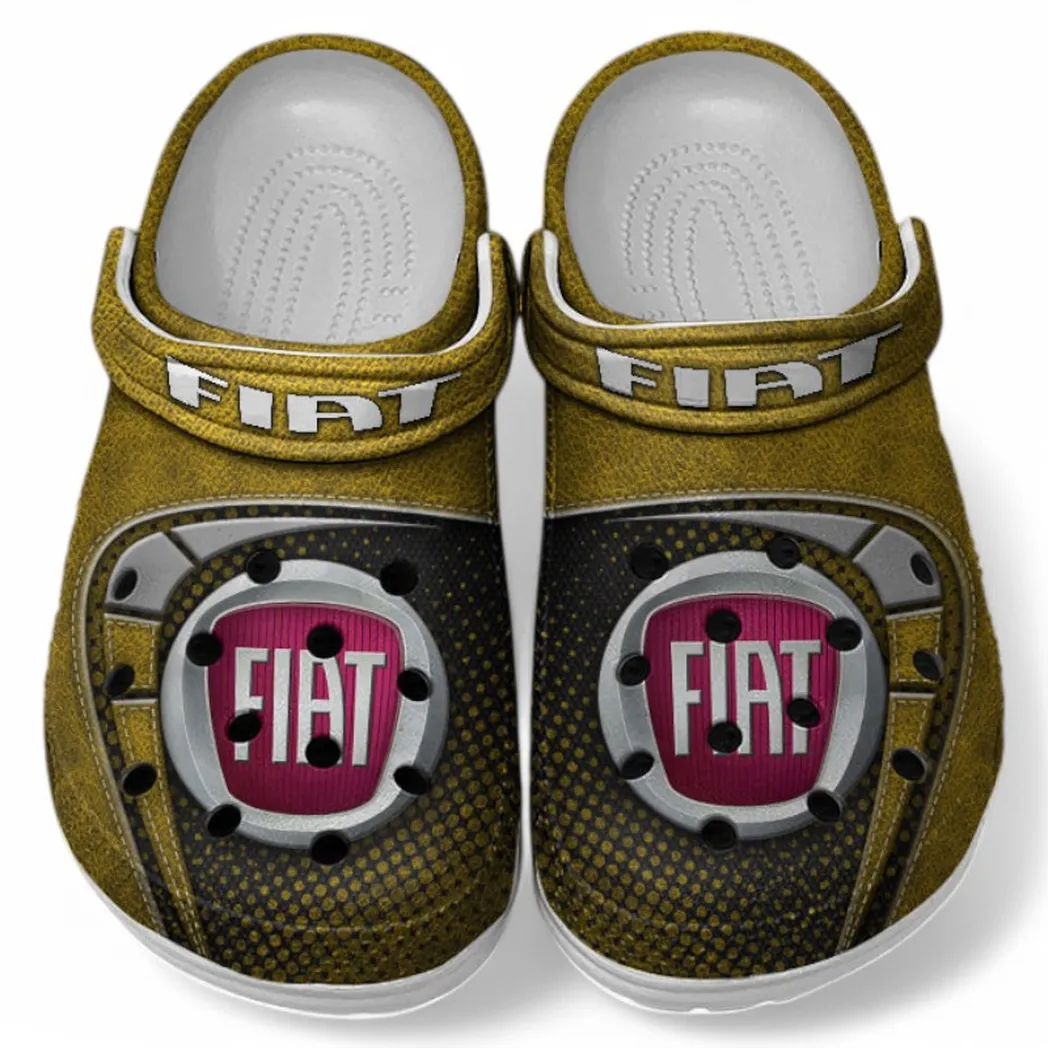 Fiat Crocs Sandals For Men Women, Gift For Fiat Fan CAR177031425603 - Yellow