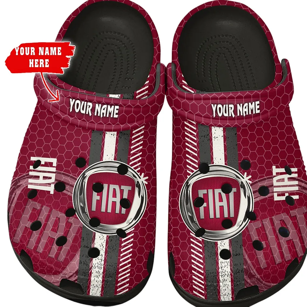 Fiat Crocs Shoes Gift For Fiat Lovers, Birthday Gift For Husband, Boyfriend CAR82022025590 - Black