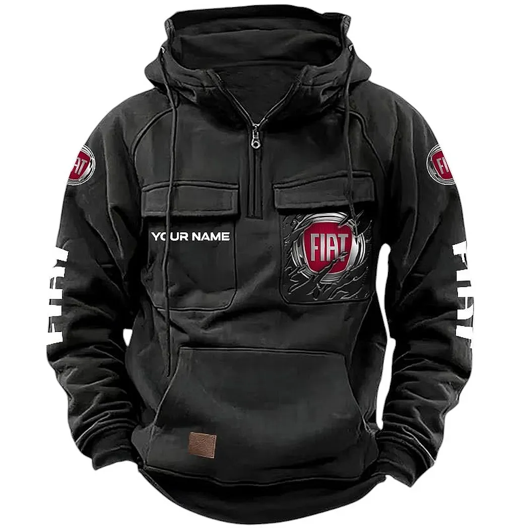 fiat hoodie tactical quarter zip gift for fiat lovers car164022425136 black