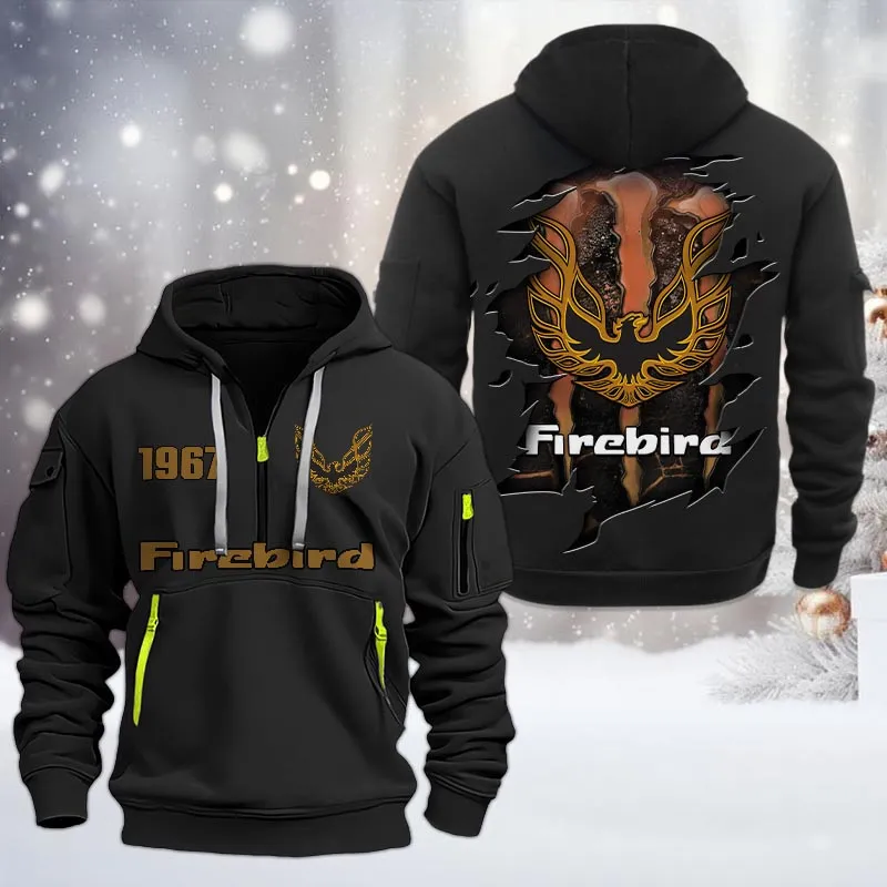 firebird pontiac half zip hoodie all over print half zip hoodies for men car198032769 black qqh0y