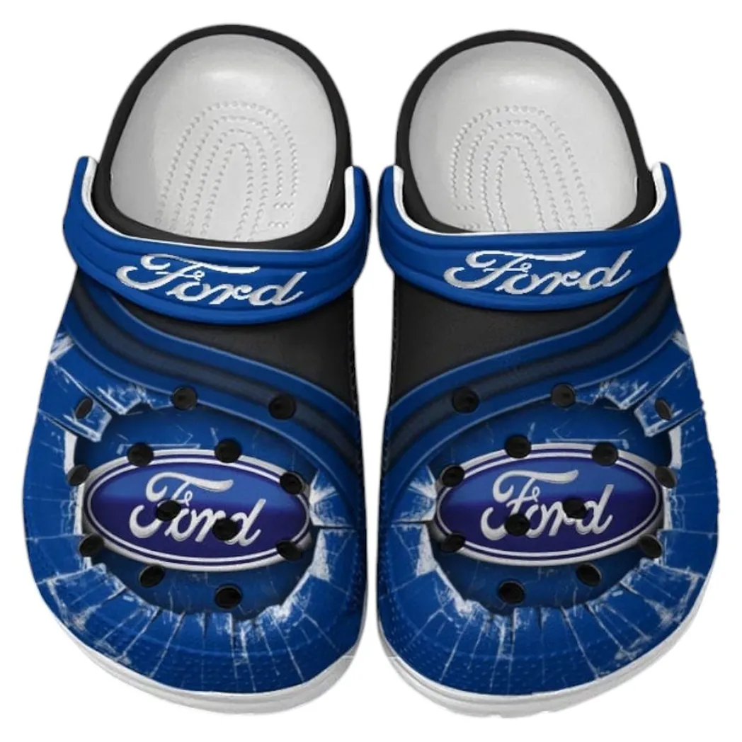 Ford Crocs Clogs Men Women, Gift For Ford Fan CAR188032025115 - Blue