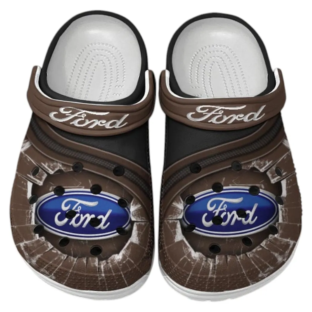 Ford Crocs Clogs Men Women, Gift For Ford Fan CAR188032025115 - Brown