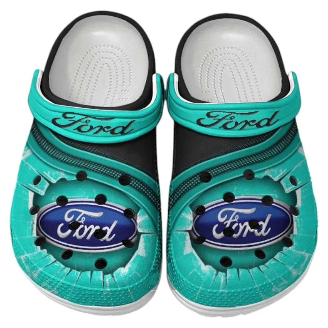 Ford Crocs Clogs Men Women, Gift For Ford Fan CAR188032025115 - Cyan