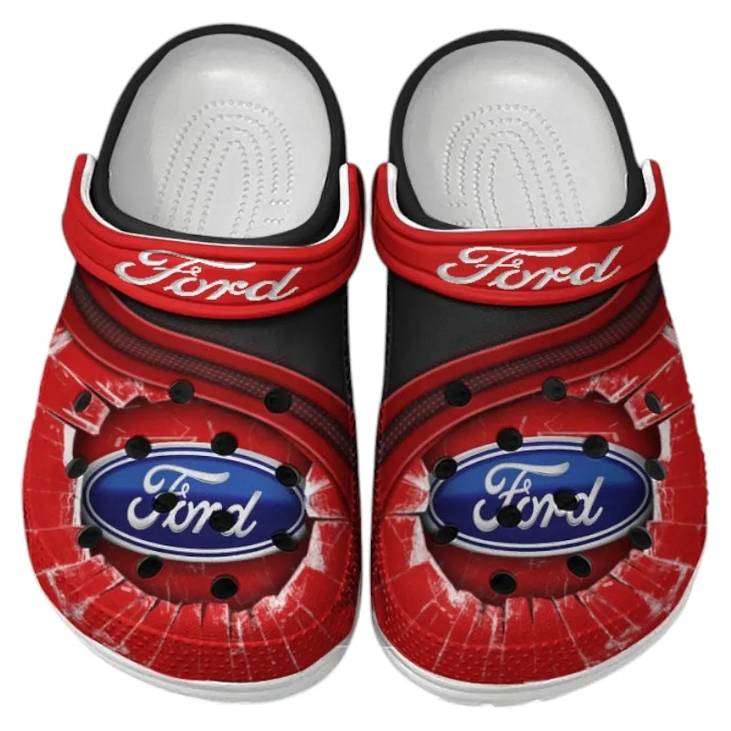 Ford Crocs Clogs Men Women, Gift For Ford Fan CAR188032025115 - Red