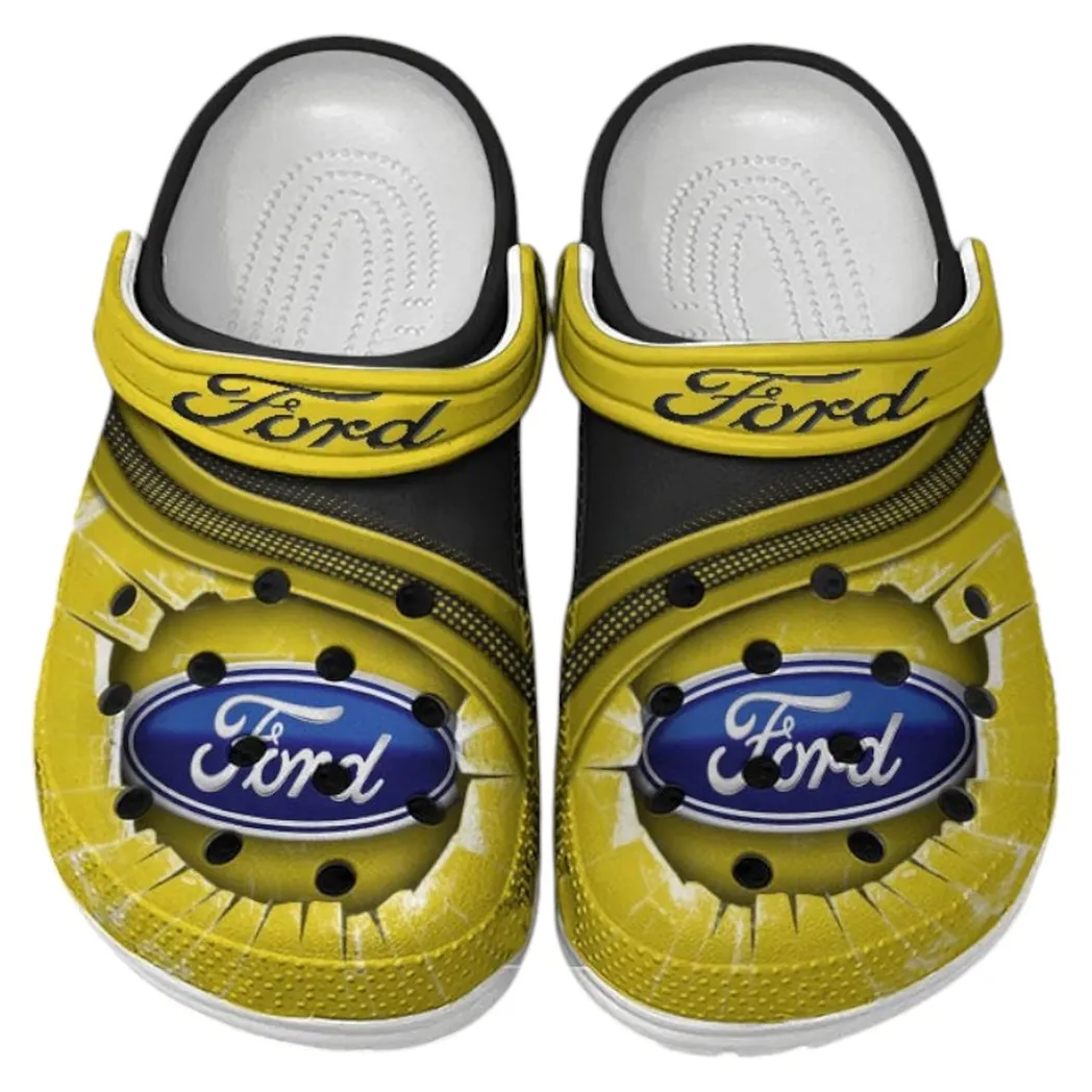 Ford Crocs Clogs Men Women, Gift For Ford Fan CAR188032025115 - Yellow