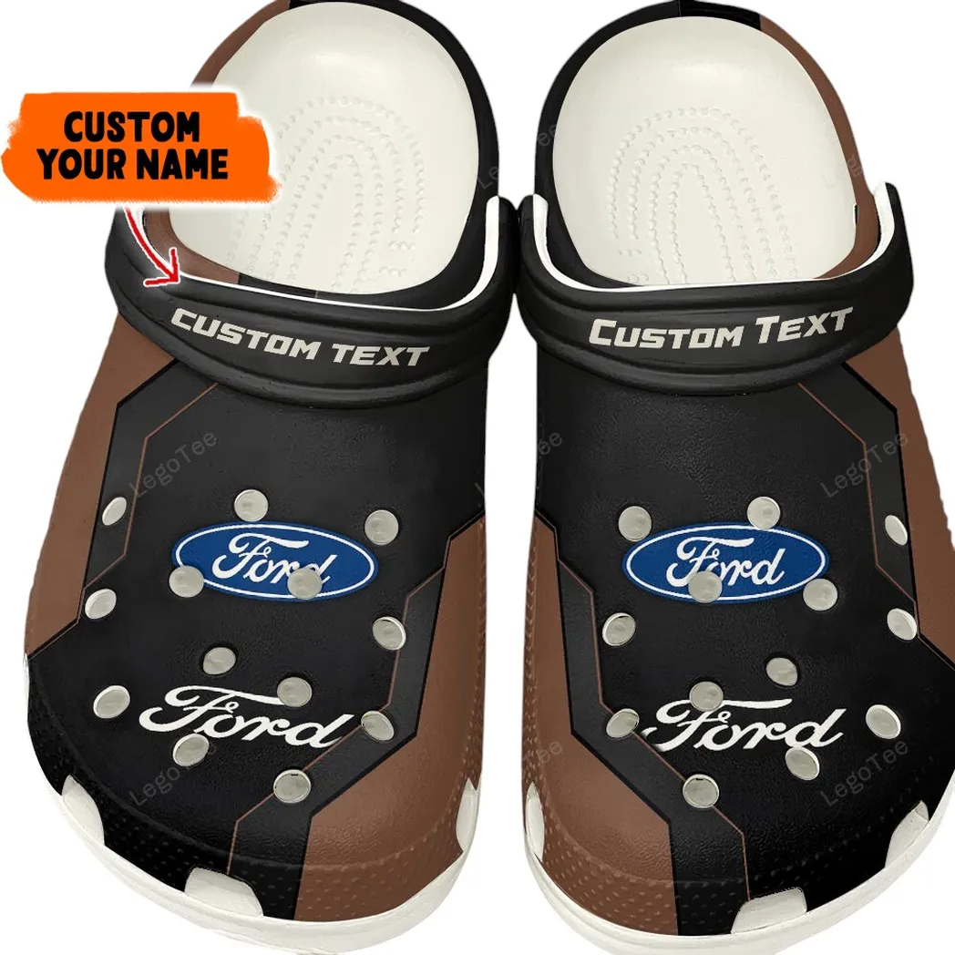 Ford Crocs, Gift For Ford Lovers, Gift For Him, Husband, Boyfriend - Brown CAR140021225564-2