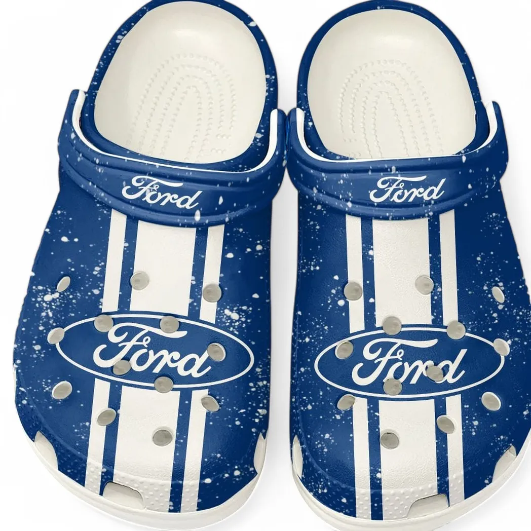 Ford Crocs, Gift For Ford Lovers, Gift For Him, Husband, Boyfriend CAR62022025095 - White