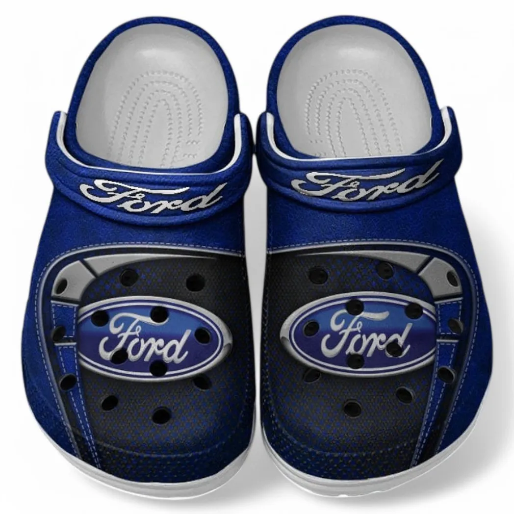 Ford Crocs Sandals For Men Women, Gift For Ford Fan CAR177031425557 - Blue