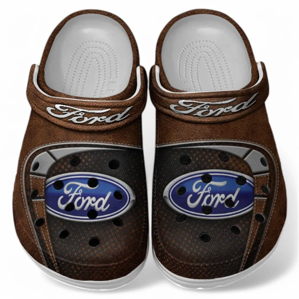 Ford Crocs Sandals For Men Women, Gift For Ford Fan CAR177031425557 - Brown
