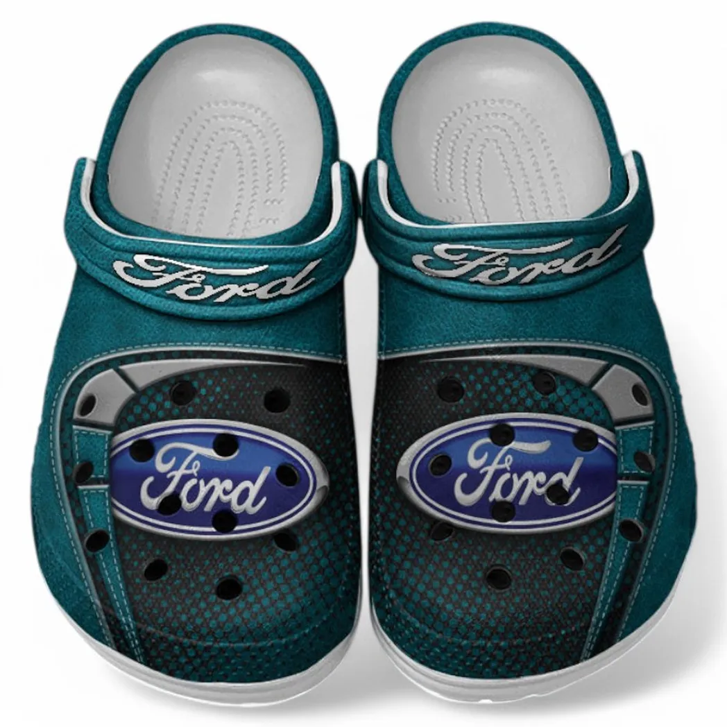 Ford Crocs Sandals For Men Women, Gift For Ford Fan CAR177031425557 - Cyan