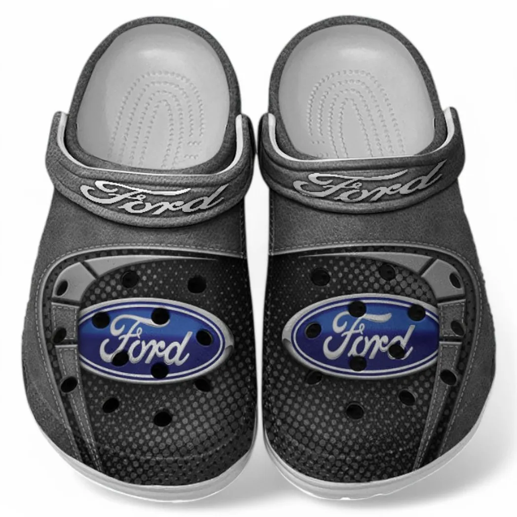 Ford Crocs Sandals For Men Women, Gift For Ford Fan CAR177031425557 - Gray