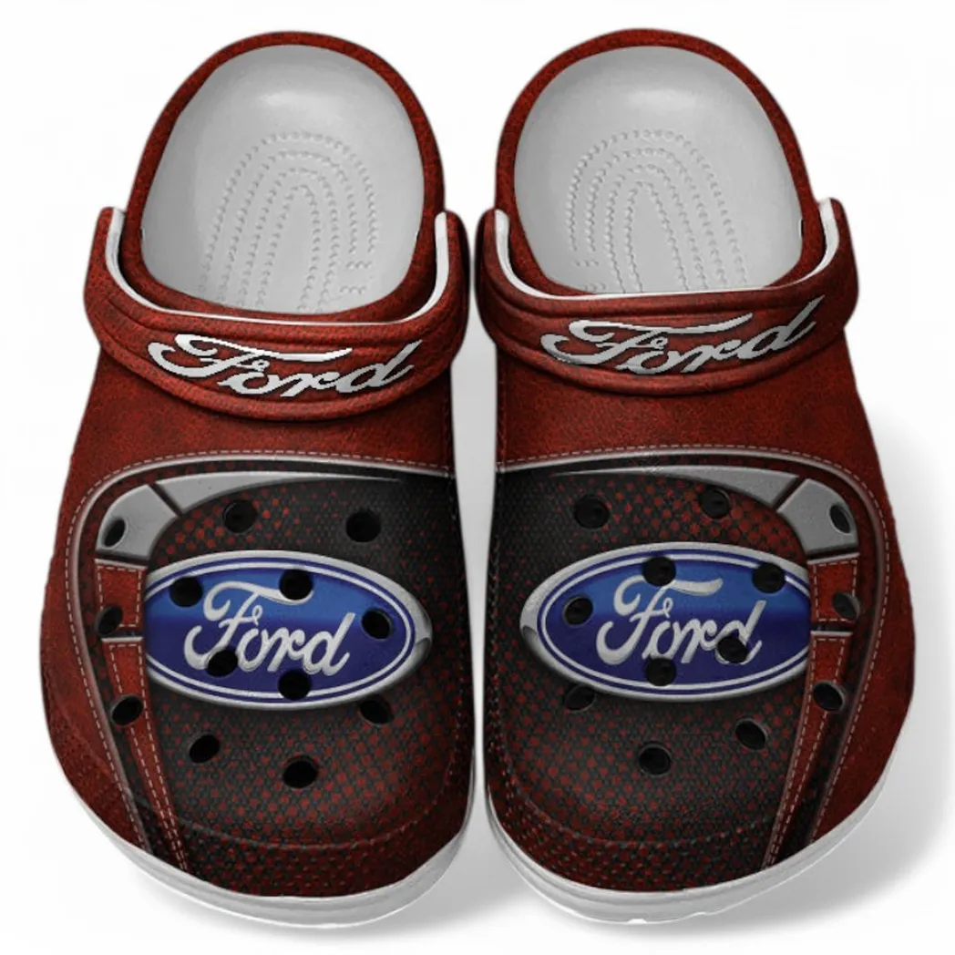 Ford Crocs Sandals For Men Women, Gift For Ford Fan CAR177031425557 - Red