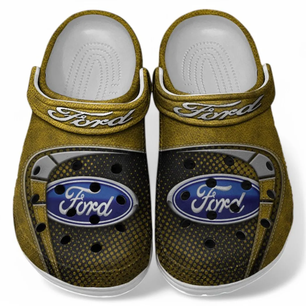 Ford Crocs Sandals For Men Women, Gift For Ford Fan CAR177031425557 - Yellow