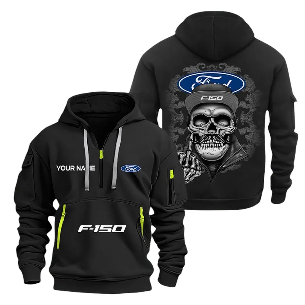 ford f150 half zip hoodie for men gift for ford f150 fan car166022625145 black kqstc