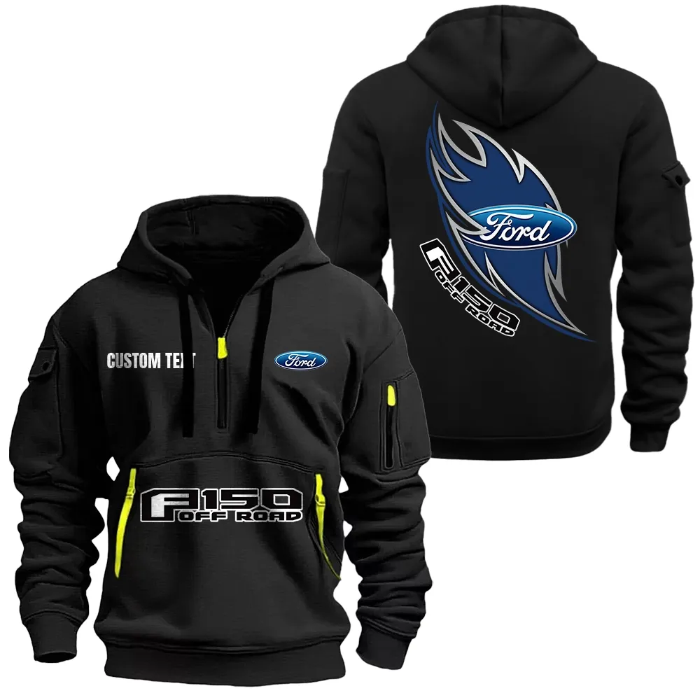 ford f150 hoodie half zipper car1701112076 car all over print hoodie half zipper black