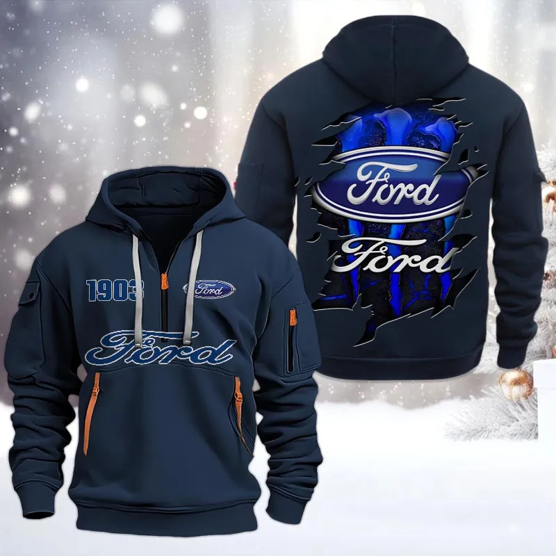 ford half zip hoodie all over print half zip hoodies for men car198032728 navy