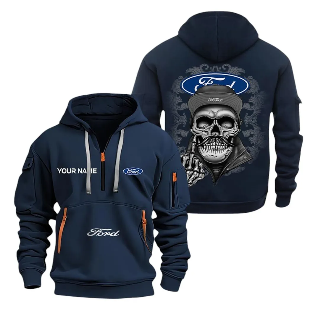 ford half zip hoodie for men gift for ford fan car166022625138 navy ozrrr