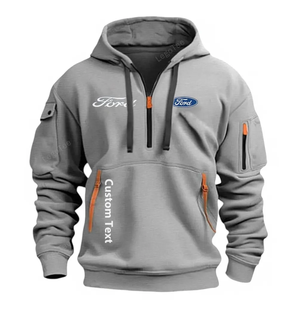 ford half zip hoodie for men gift for him husband boyfriend gray car112021425559 2 pyo61