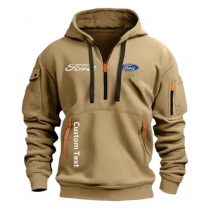 ford half zip hoodie for men gift for him husband boyfriend khaki car112021425559 3 mseid
