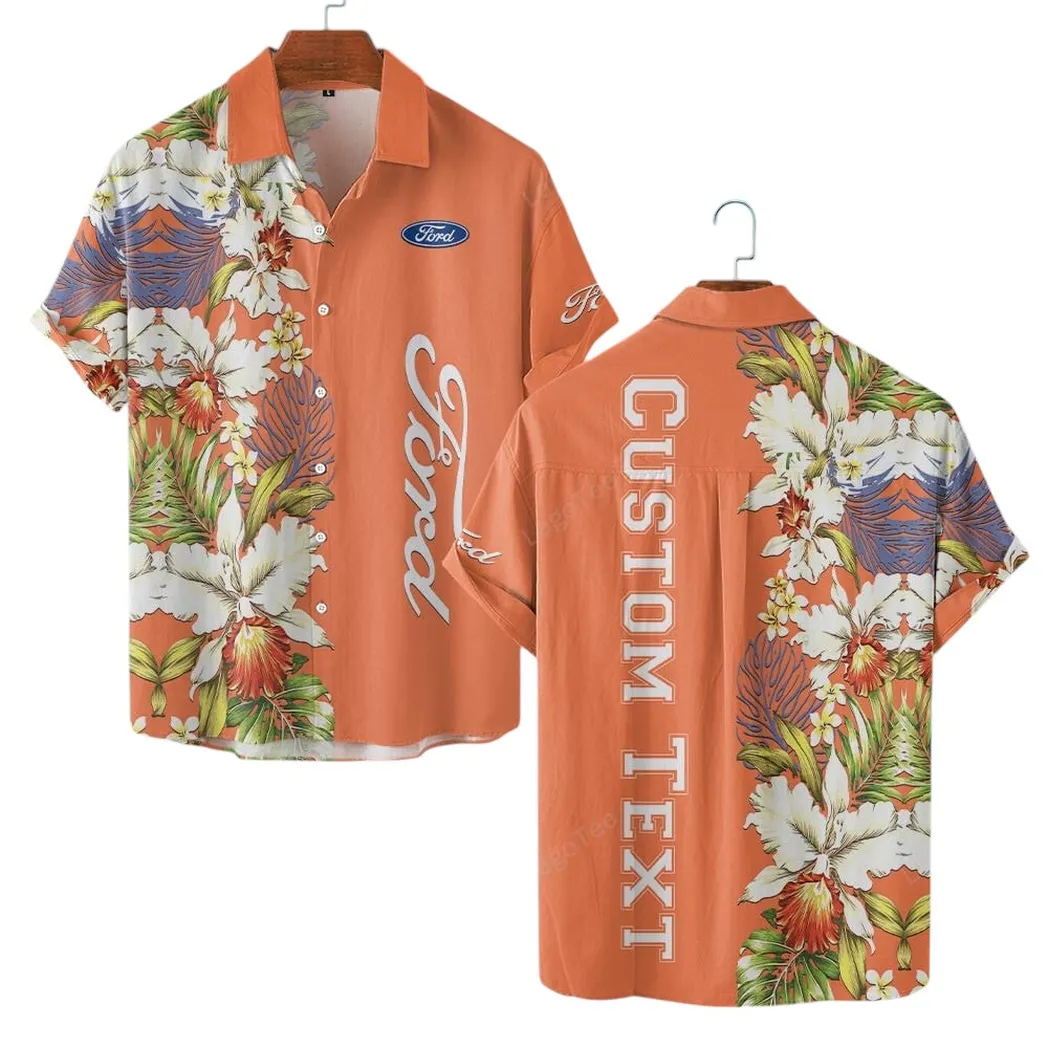 Ford Hawaiian Shirt For Men, Gift For Ford Lovers, Gift For Him, Husband, Boyfriend CAR1230304004 - Orange