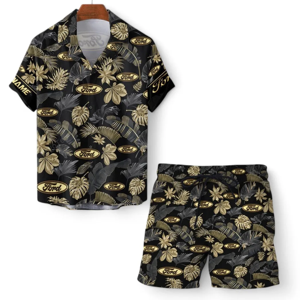 ford hawaiian shirt set for men gift for ford lovers gift for him husband boyfriend car139021125125 1 aozft