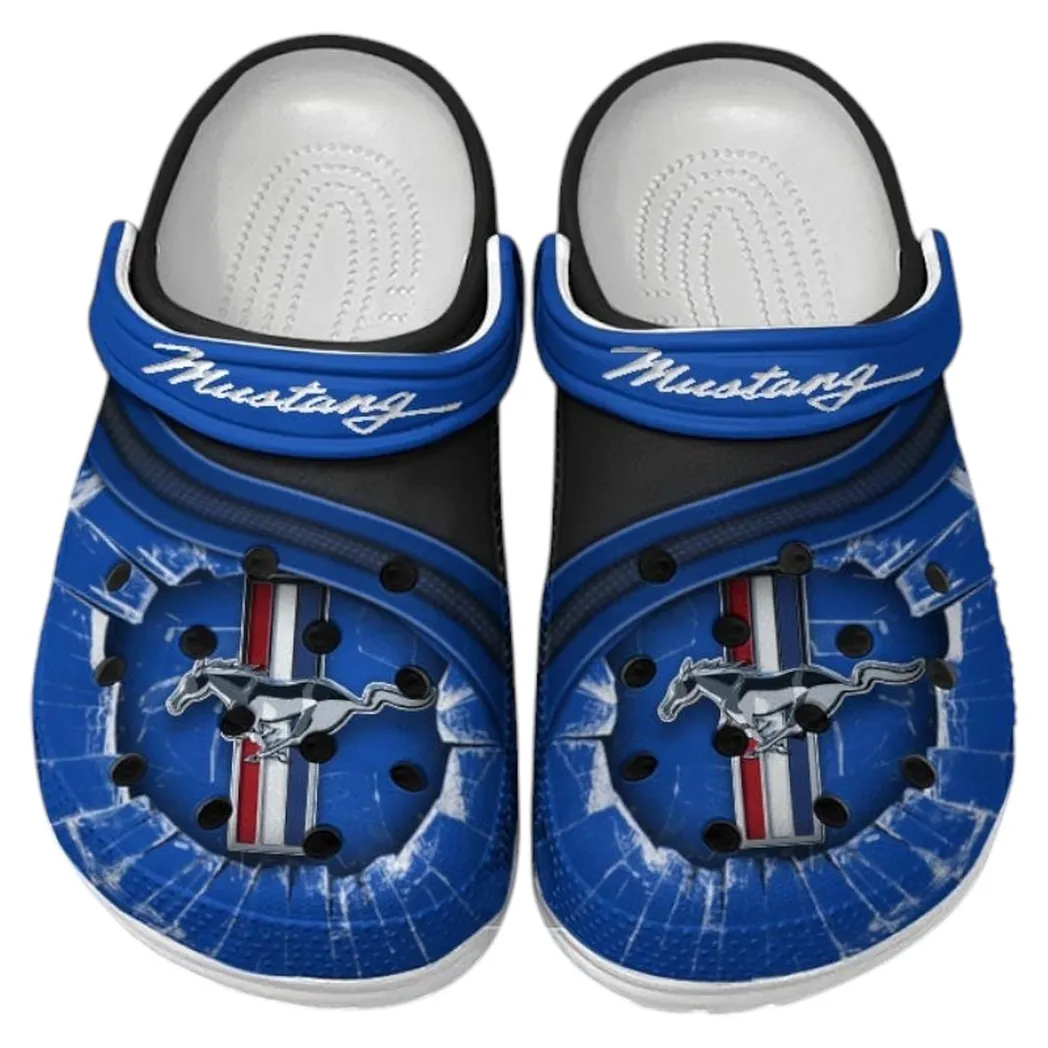 Ford Mustang Crocs Clogs Men Women, Gift For Ford Mustang Fan CAR188032025114 - Blue