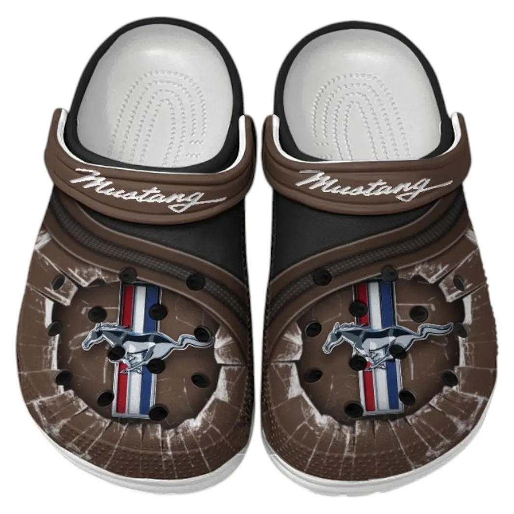 Ford Mustang Crocs Clogs Men Women, Gift For Ford Mustang Fan CAR188032025114 - Brown